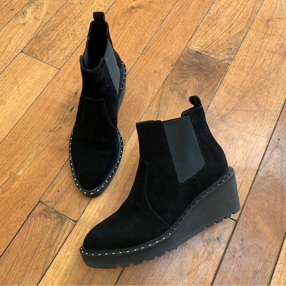 Cecelia New York Gemma Slip On Wedge Bootie in Black Suede 6 - Picture 3 of 10